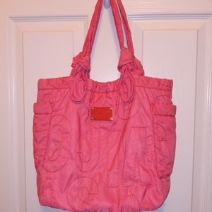 Marc Marc Jacobs Coral Pink Nylon Tote Bag
